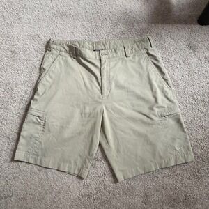 Nike Shorts Adult Medium 32 Tan Golf‎ Dri-Fit Cargo Flat Front Khaki Casual Mens